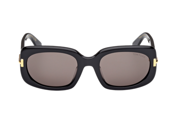 Tom Ford FT1253-F_01A sunglasses in shiny black with gold ‘T’ detail – Lifestyle Optical Sydney
