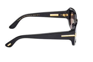 Tom Ford FT1253-F_01A sunglasses in shiny black with gold ‘T’ detail – Lifestyle Optical Sydney
