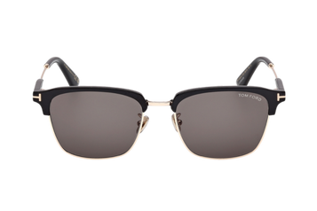 Tom Ford FT1242-K (01A) sunglasses in shiny black with gold accents – front view. Available at Lifestyle Optical Sydney.