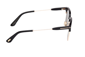 Tom Ford FT1242-K (01A) sunglasses – slim metal temples and black acetate detailing, side profile. Available at Lifestyle Optical Sydney