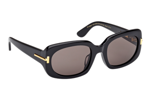 Tom Ford FT1253-F_01A sunglasses in shiny black with gold ‘T’ detail – Lifestyle Optical Sydney
