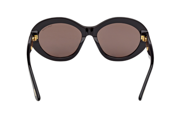 Tom Ford FT1328-F sunglasses in shiny black with grey lenses, rear angle view including temples – available at Lifestyle Optical Sydney.