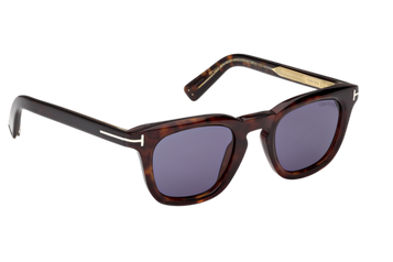 om Ford FT1326_52V Icon sunglasses in Havana acetate with dark blue lenses, angled front view – available at Lifestyle Optical Sydney.