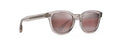 Angled view of Maui Jim Cheetah 5 sunglasses highlighting Crystal with a Hint of Pink acetate frame and polarised Maui Rose® lenses.