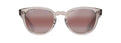 Front view of Maui Jim Cheetah 5 sunglasses in Crystal with a Hint of Pink frame and Maui Rose® lenses, showing soft cat-eye silhouette. Available at Lifestyle Optical
