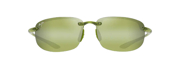 Maui Jim Hookipa sunglasses shiny transparent light green frame with Maui HT polarized lenses front view 