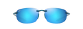 Maui Jim Hookipa sunglasses transparent blue frame with Blue Hawaiii polarized lenses front view 